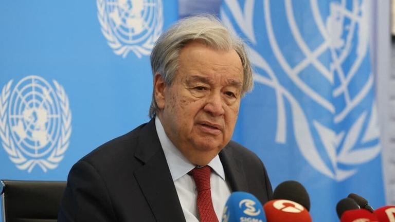 Antonio Guterres hält in Nordzypern eine Pressekonferenz ab