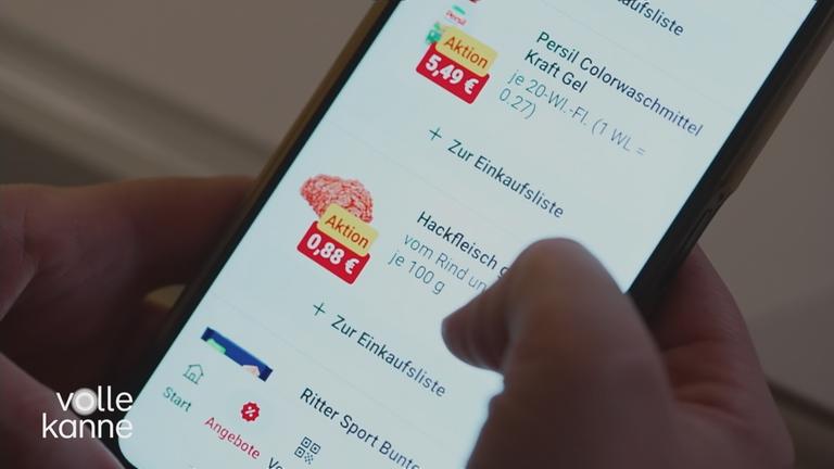 Eine Einkaufapp auf dem Smartphone.