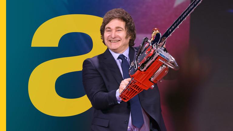 Javier Milei mit Motorsäge - 2025
