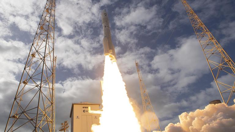 Erstflug der Ariane 6 die vom europäischen Weltraumbahnhof in Kourou in  Französisch-Guayana am 09.07.2024 erstmals startet. 