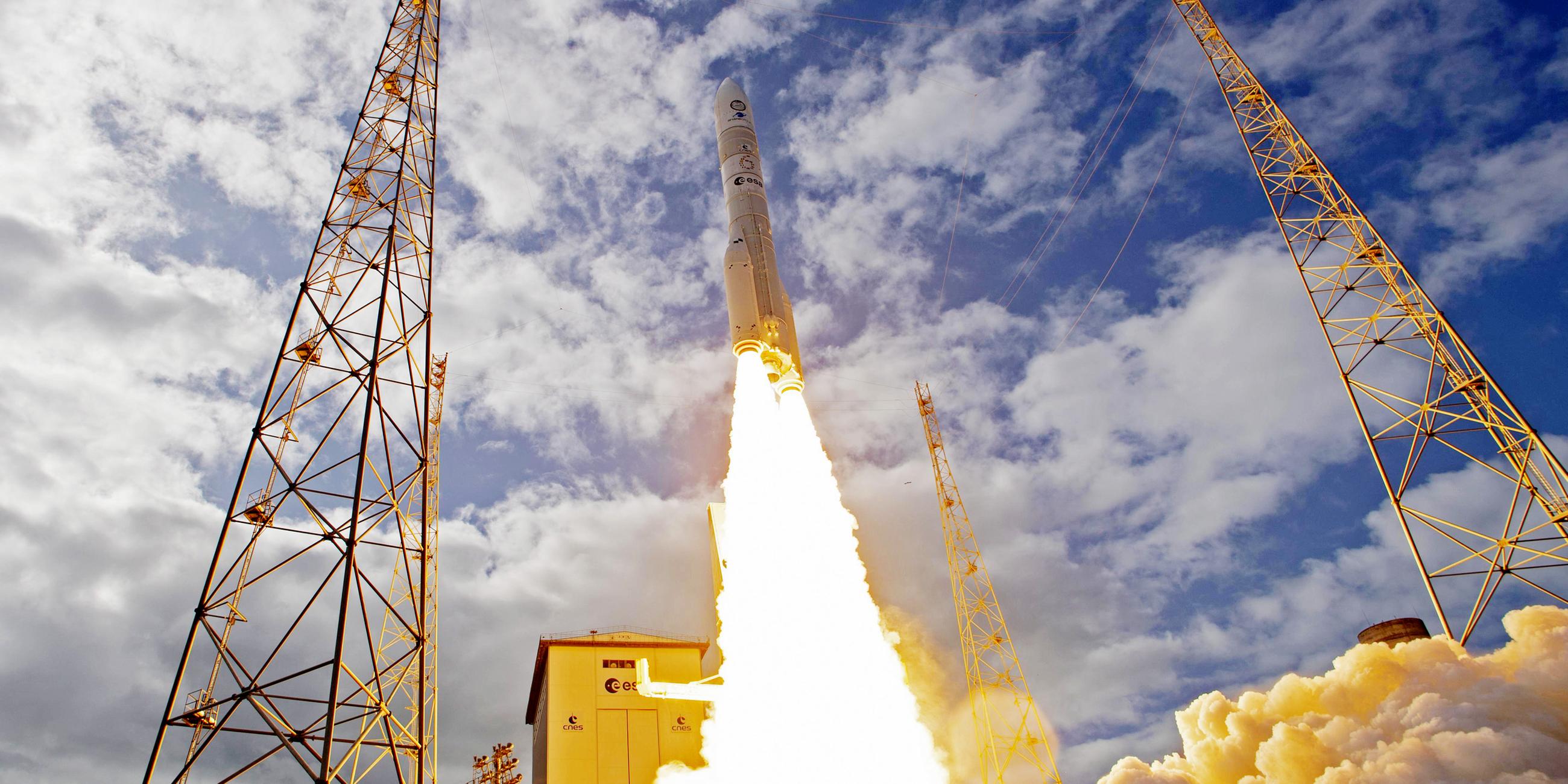 Trägerrakete Ariane 6, aufgenommen am 9.07.2024