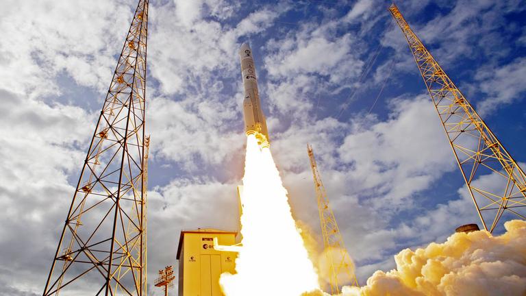 Trägerrakete Ariane 6, aufgenommen am 9.07.2024