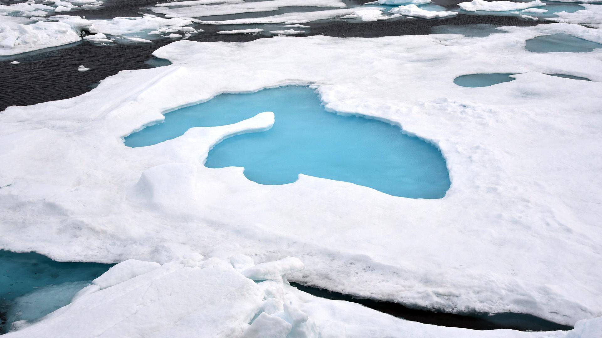 Archiv: Die Eisdecke auf dem Arktischen Ozean nahe dem Nordpol