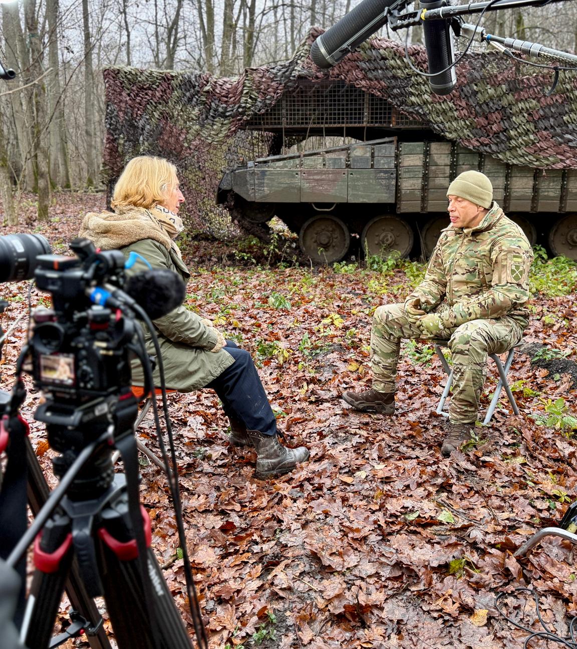 Der ukrainische Armeechef Oleksandr Syrskyj während eines Interviews.