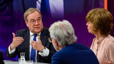 Von links: Armin Laschet, Wolfgang Merkel, Maybrit Illner