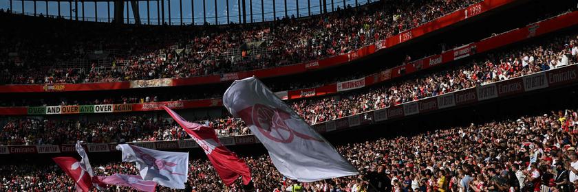 Das volle Stadion von Arsenal London.
