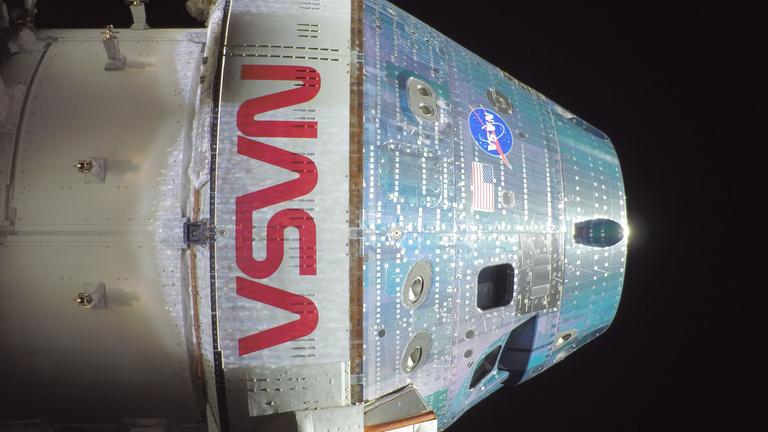 Dieses von der NASA bereitgestellte Foto zeigt das Äußere der Orion-Raumsonde Integrity