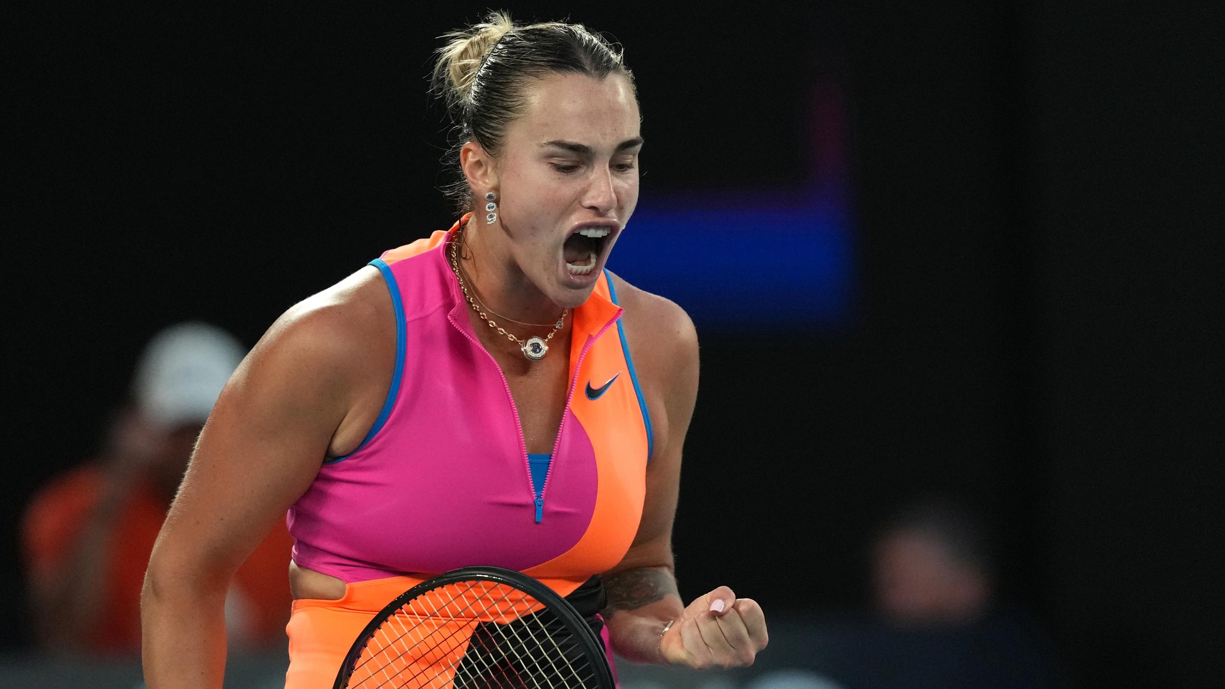 Aryna Sabalenka reagiert.