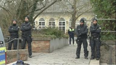 Polizei und Rettungseinsatz in Aschaffenburg