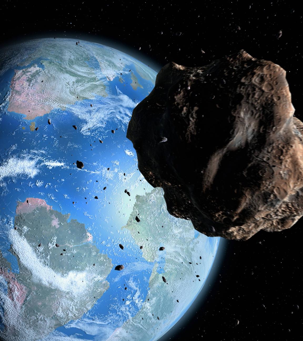 Ein Asteroid auf Kollisionskurs mit der Erde