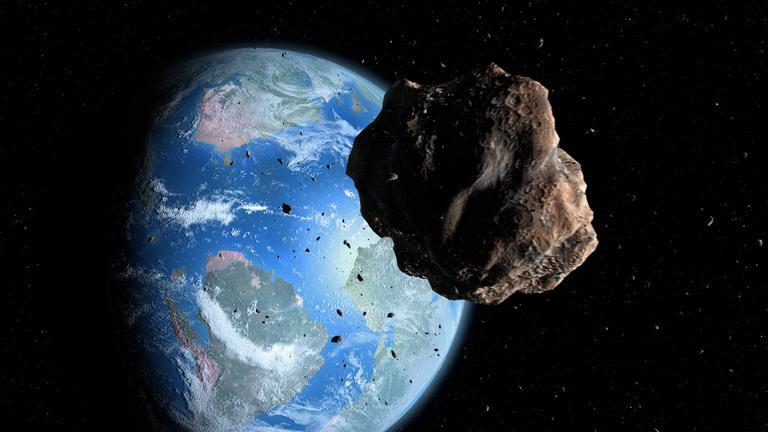 Ein Asteroid auf Kollisionskurs mit der Erde