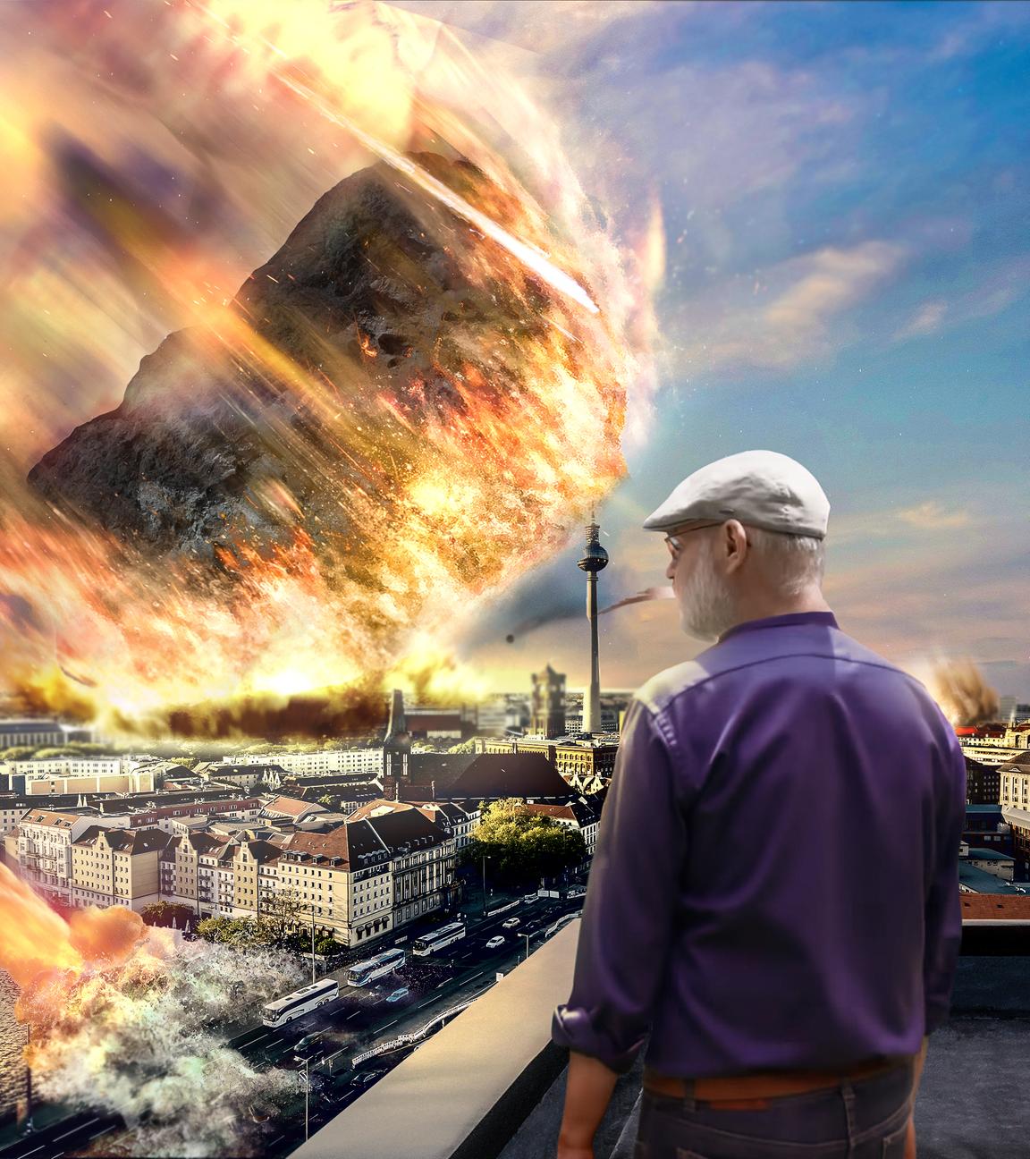 Harald Lesch schaut auf Asteroid, der auf Berlin zurast