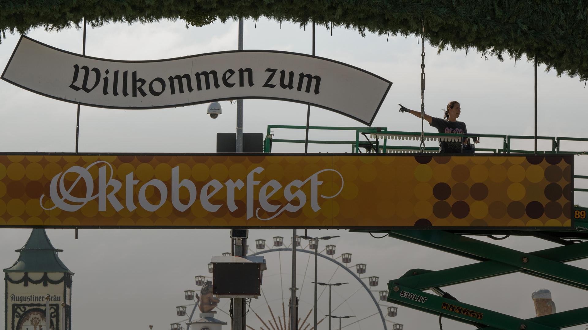 Aufbau Oktoberfest