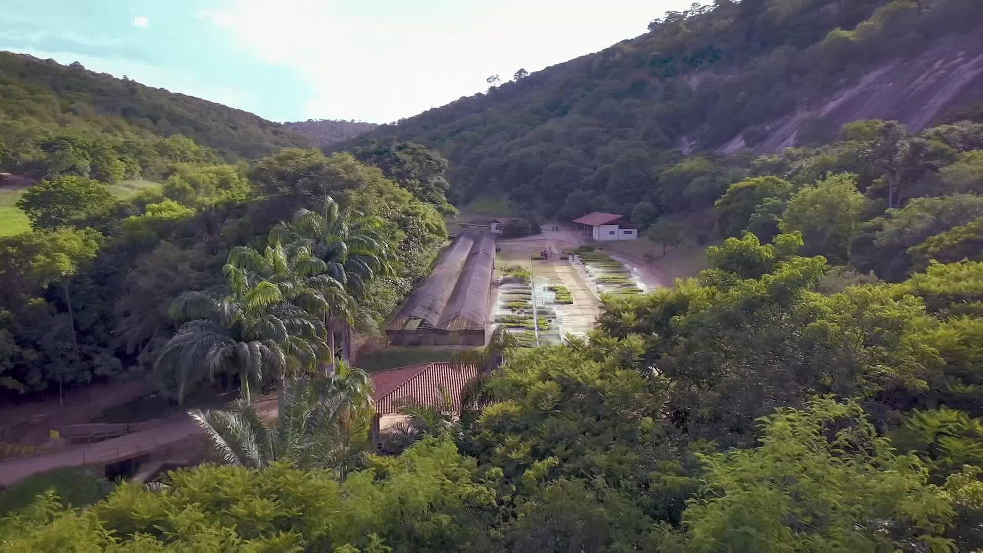 Das Instituto Terra in den Hügel des Atlantischen Regenwaldes im Osten Brasiliens.