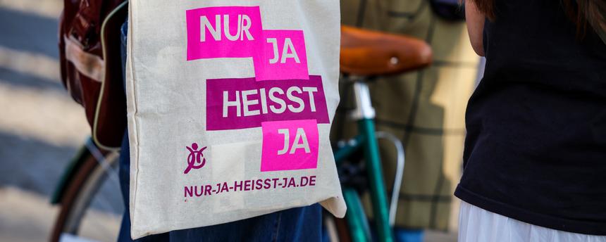 Aufschrift "Nur Ja heisst Ja"