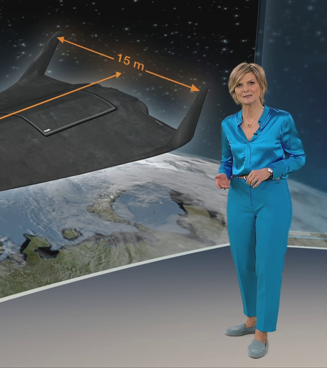 Das Projekt eines deutschen Raumflugzeugs wird im Studio erklärt.