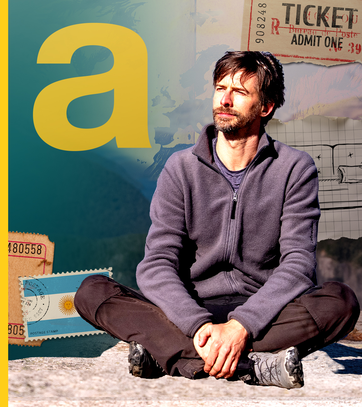 Deutschlands bekanntester Couchsurfer Stephan Ort auf einem Berggipfel in Patagonien