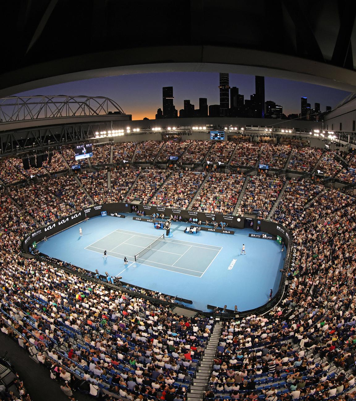 Archiv: Rod Laver Arena während des Halbfinals der Australian Open 2023 in Melbourne