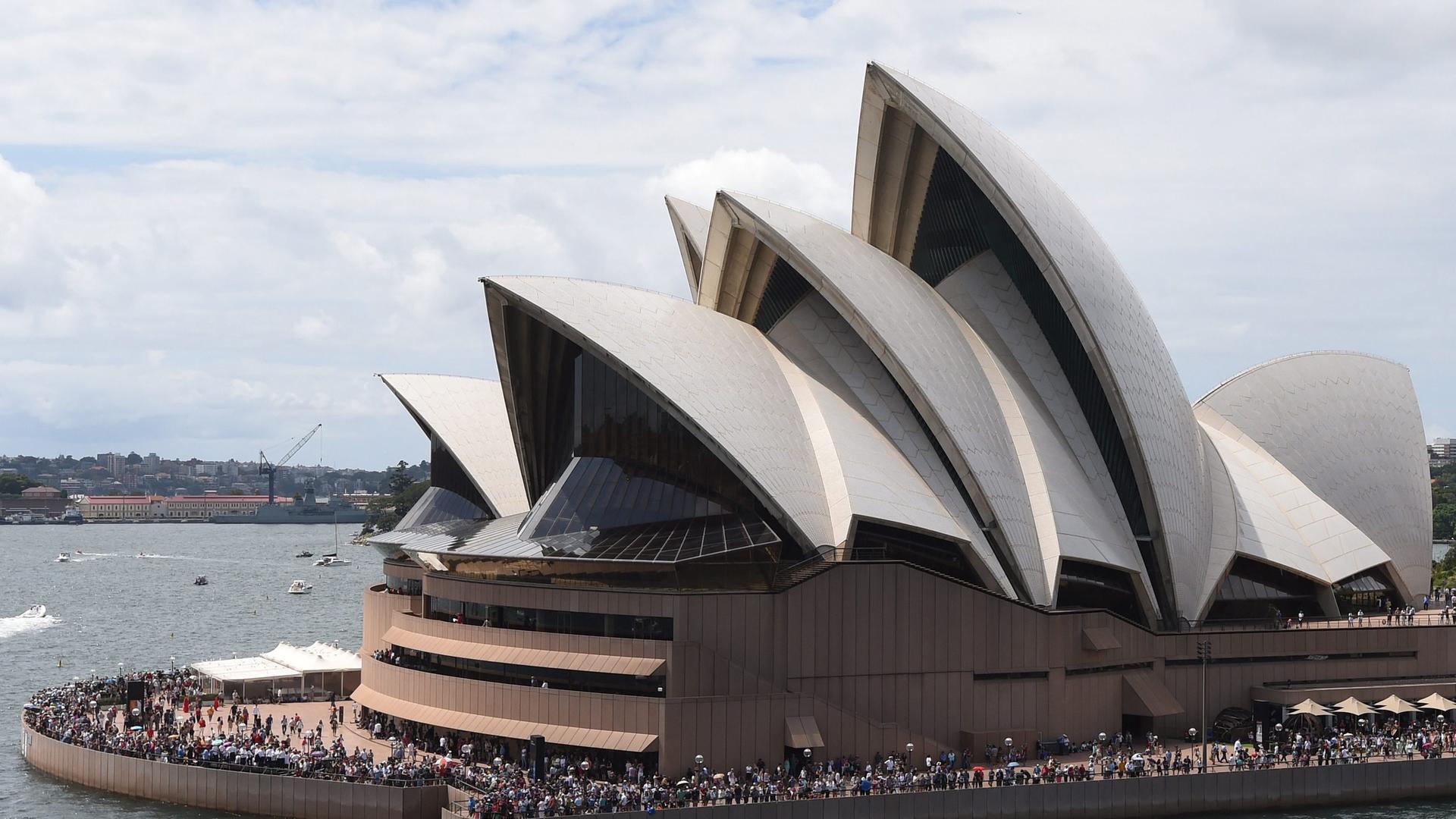 Das Opernhaus von Sydney aus einer Luftaufnahme.