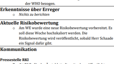 Auszug Corona-Protokoll