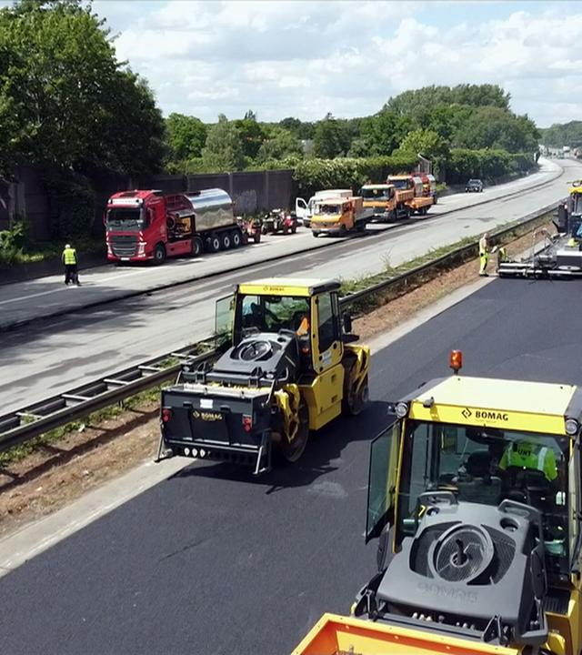 Baustelle auf A3 bei Duisburg