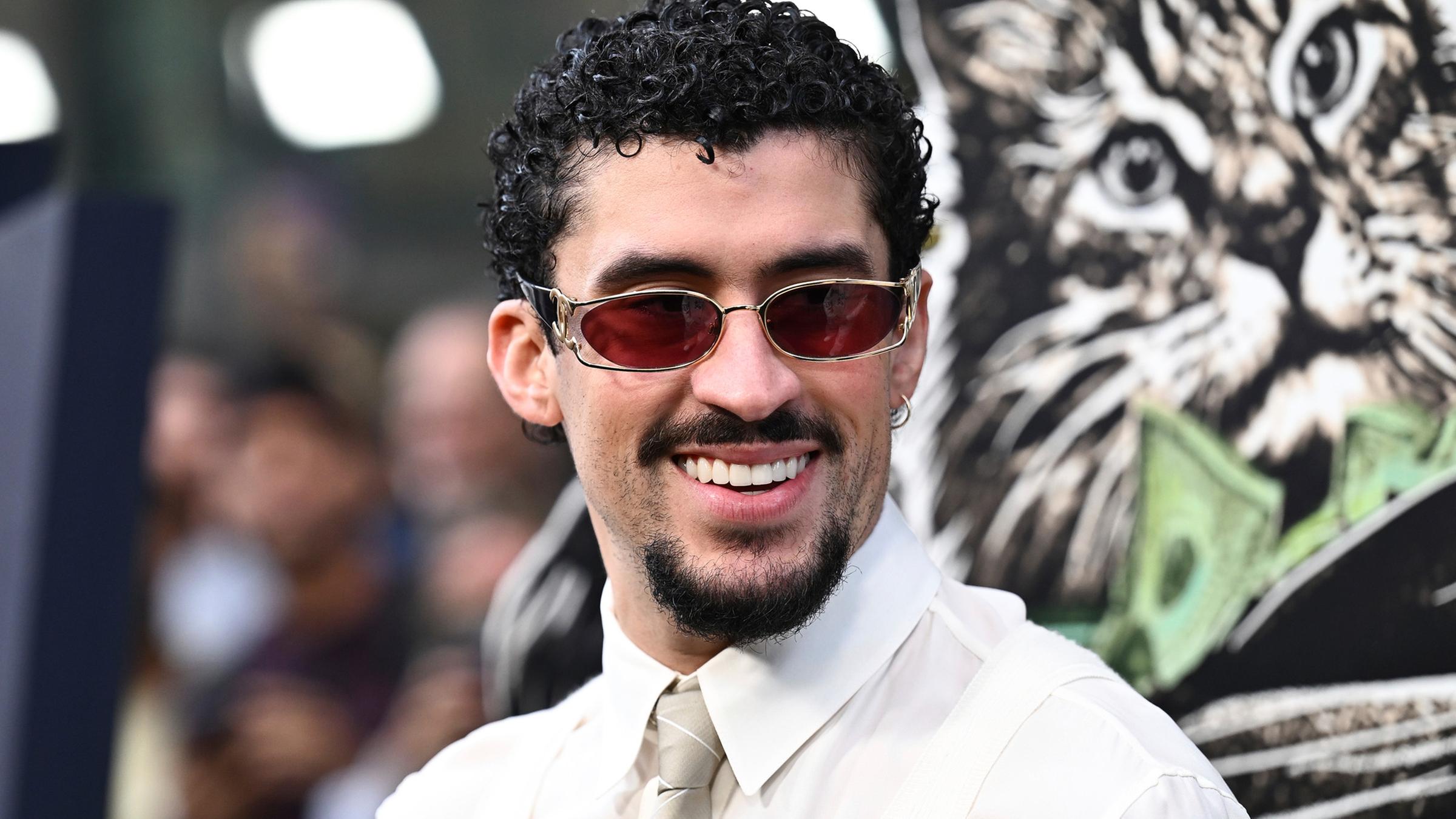 Benito Antonio Martínez Ocasio (alias Bad Bunny) bei der Premiere von „Caught Stealing“ im Regal Union Square am Dienstag, 26. August 2025, in New York.