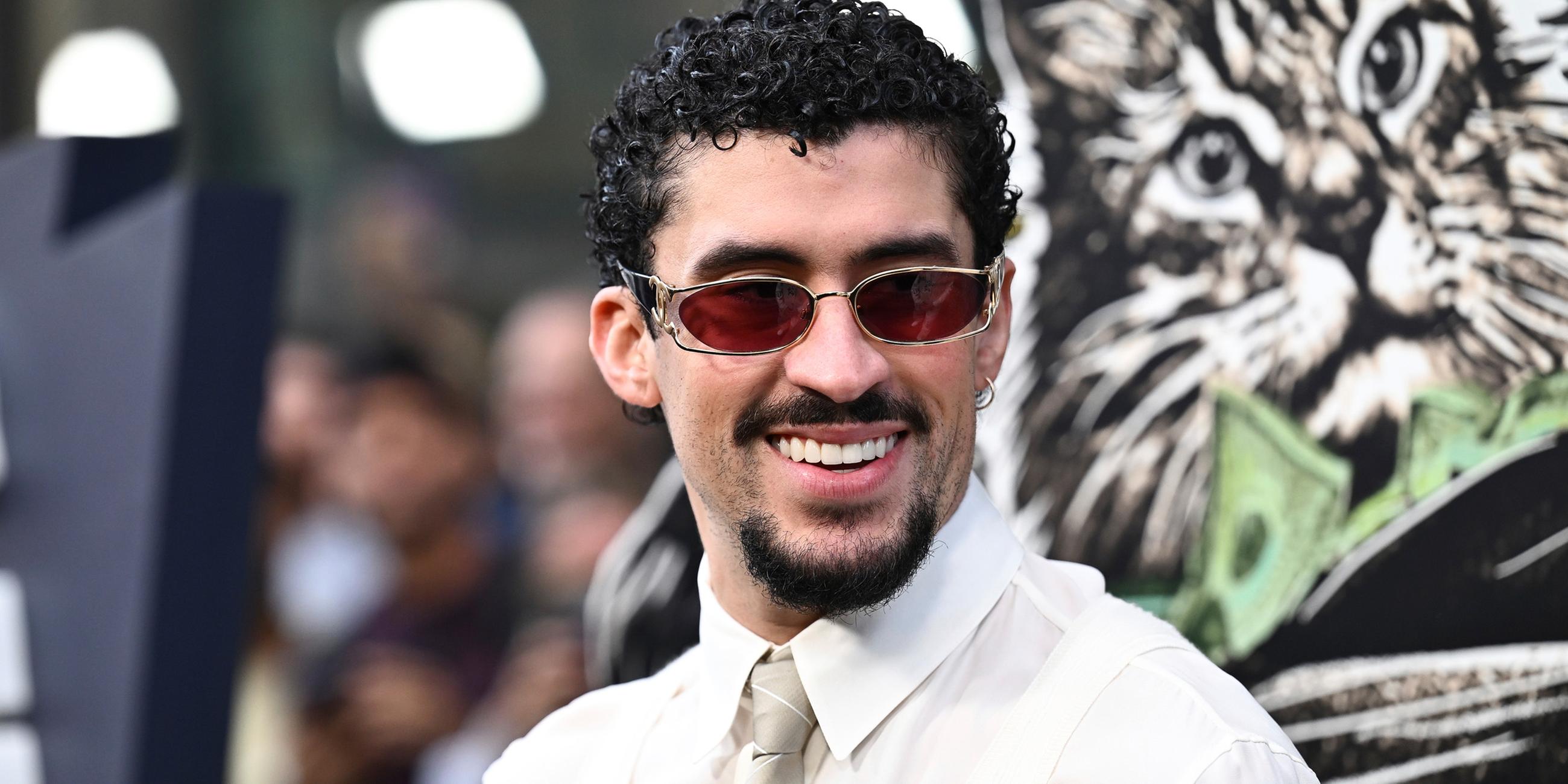 Benito Antonio Martínez Ocasio (alias Bad Bunny) bei der Premiere von „Caught Stealing“ im Regal Union Square am Dienstag, 26. August 2025, in New York.