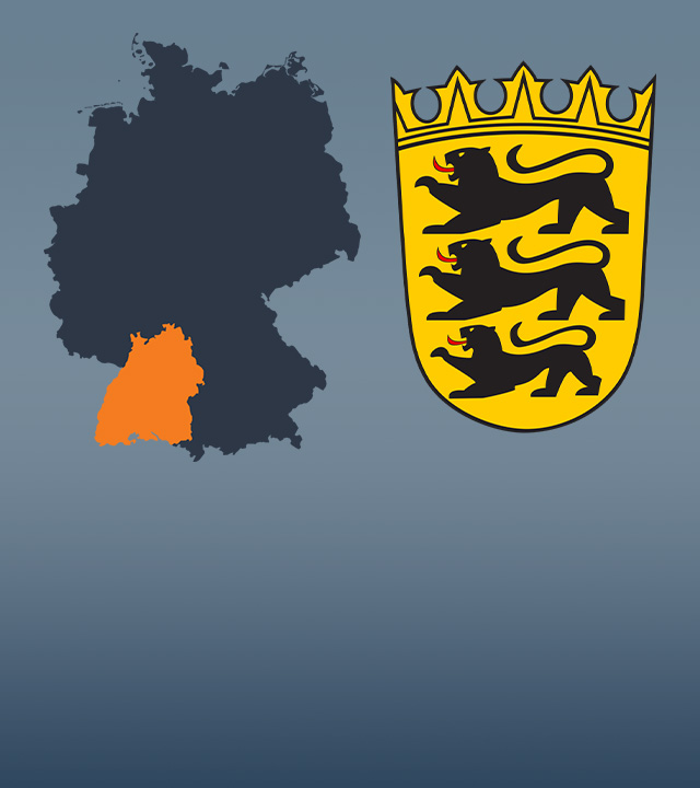 Wahlkreise und Flagge von Baden-Württemberg