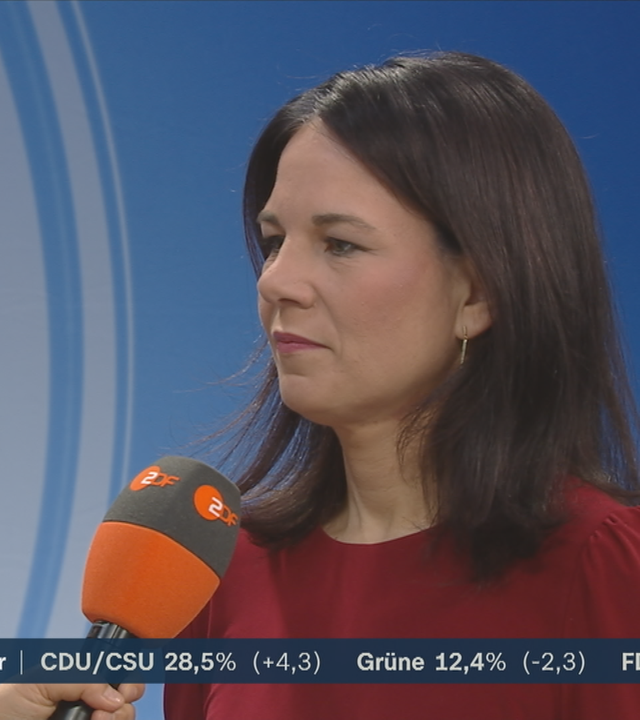 Baerbock von den Grünen mit einer Reaktion zur Bundestagswahl 2025.