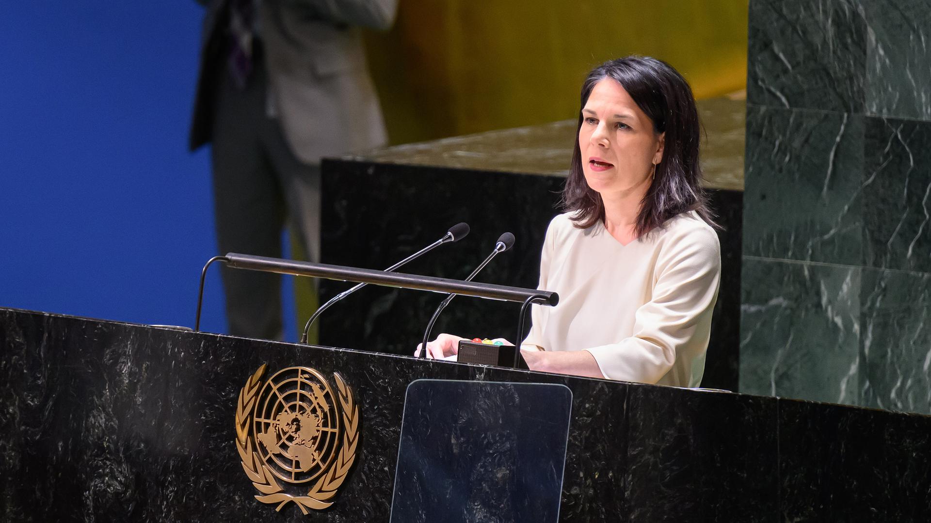 Annalena Baerbock spricht bei einer Generalversammlung der UN