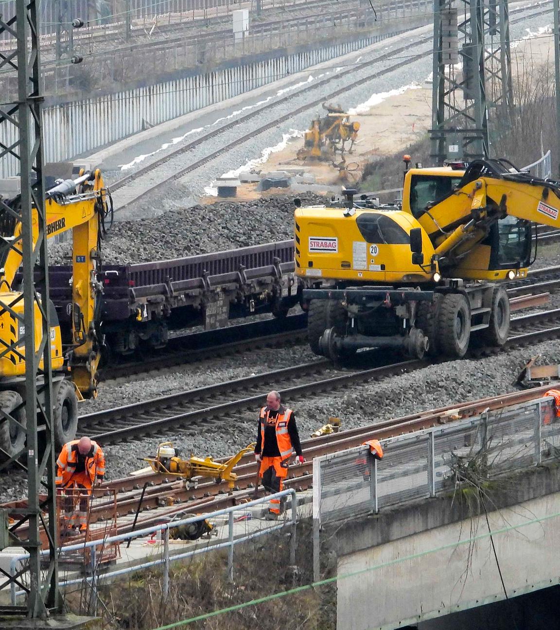 Reparatur des Schienennetzes der Deutschen Bahn