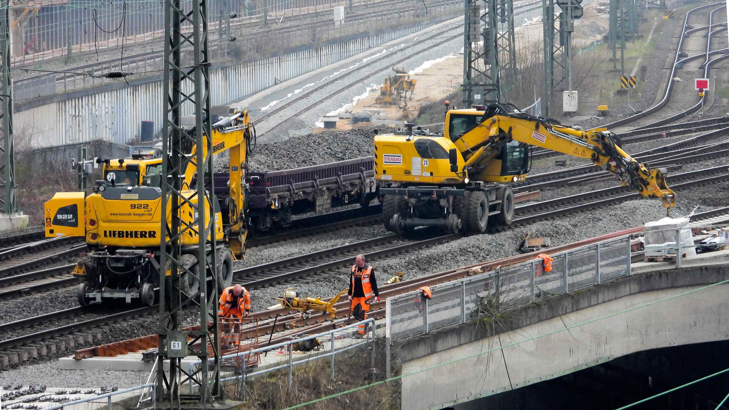 Reparatur des Schienennetzes der Deutschen Bahn