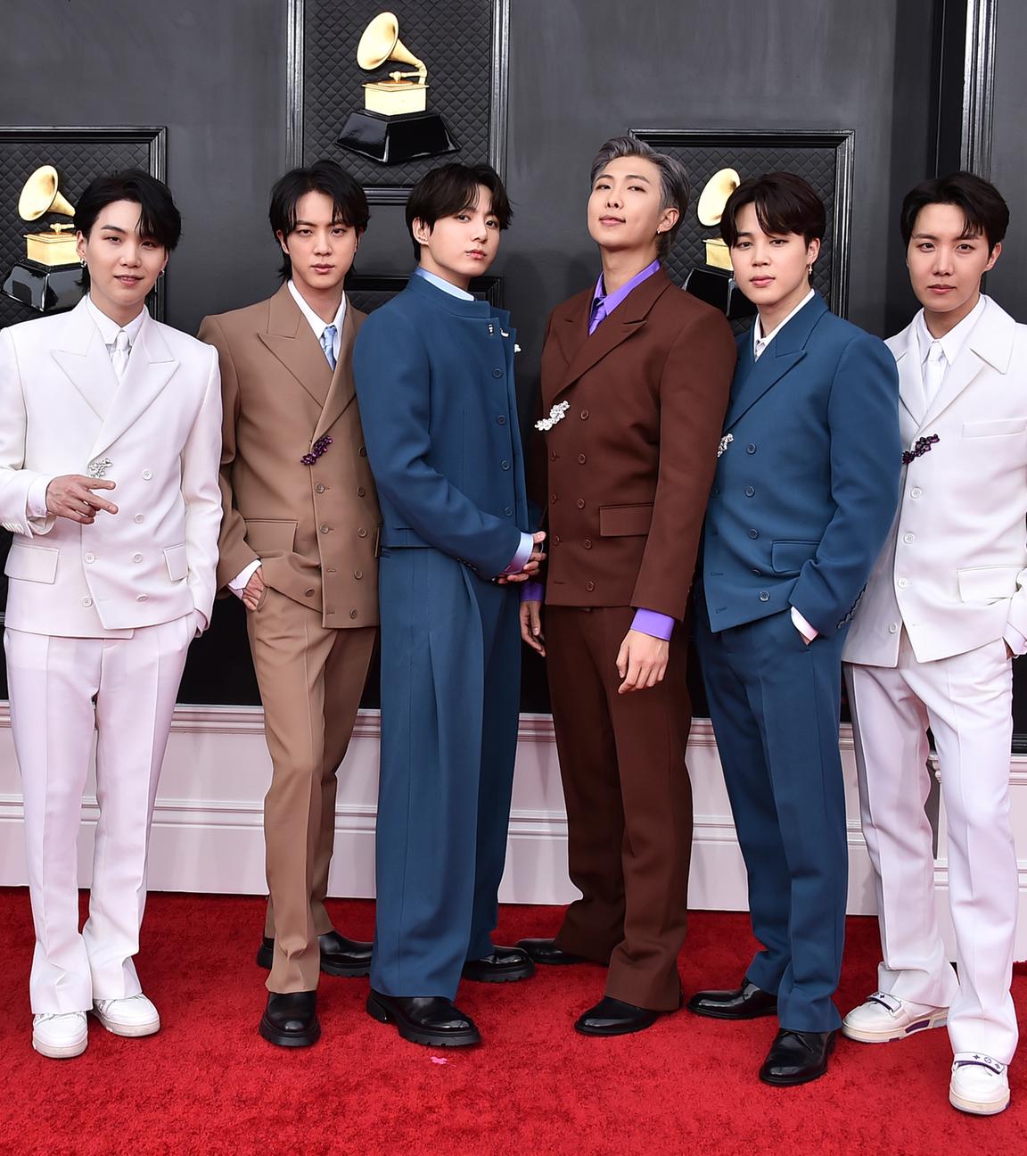 Die K-Pop Band BTS bei den 64. Annual Grammy Awards am 03.04.2022 in Las Vegas, USA.