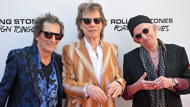 Ronnie Wood, Mick Jagger und Keith Richards bei der Ankündigung der Veröffentlichung ihres neuen „Rolling Stones“-Albums am 5. Mai 2026 in New York City