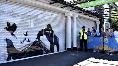 Banksy-Kunstwerk in London am 13.08.2024.