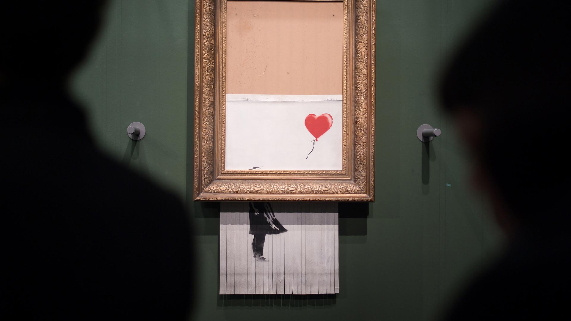 Geschreddertes Banksy-Bild "love is in the bin"