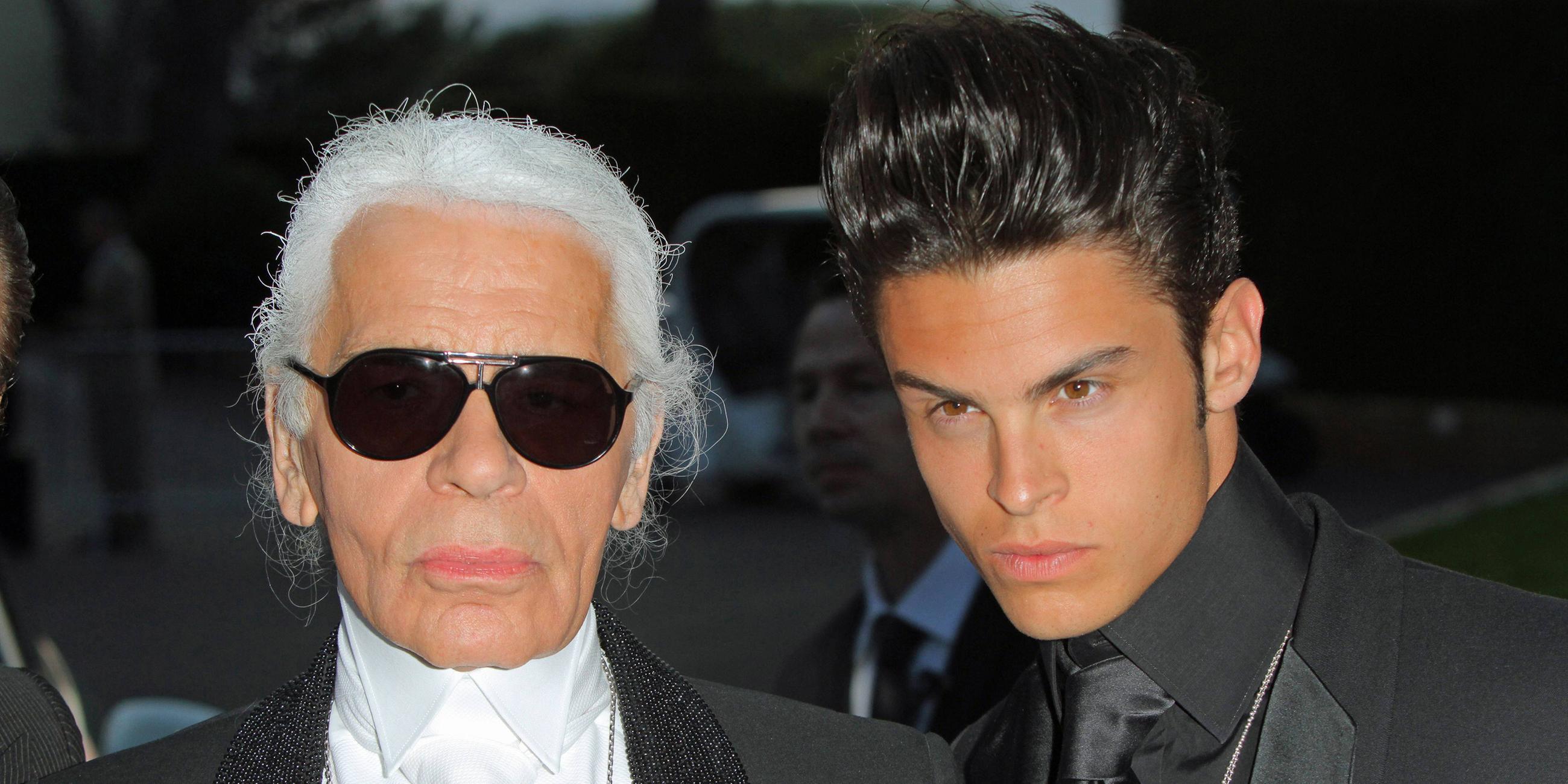 Karl Lagerfeld mit Baptiste Giacobini 