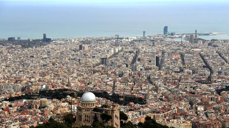 Blick auf spanische Stadt Barcelona