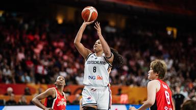 Nyara Sabally trifft am 05.09.26 für die deutsche Nationalmannschaft bei der WM gegen Japan.