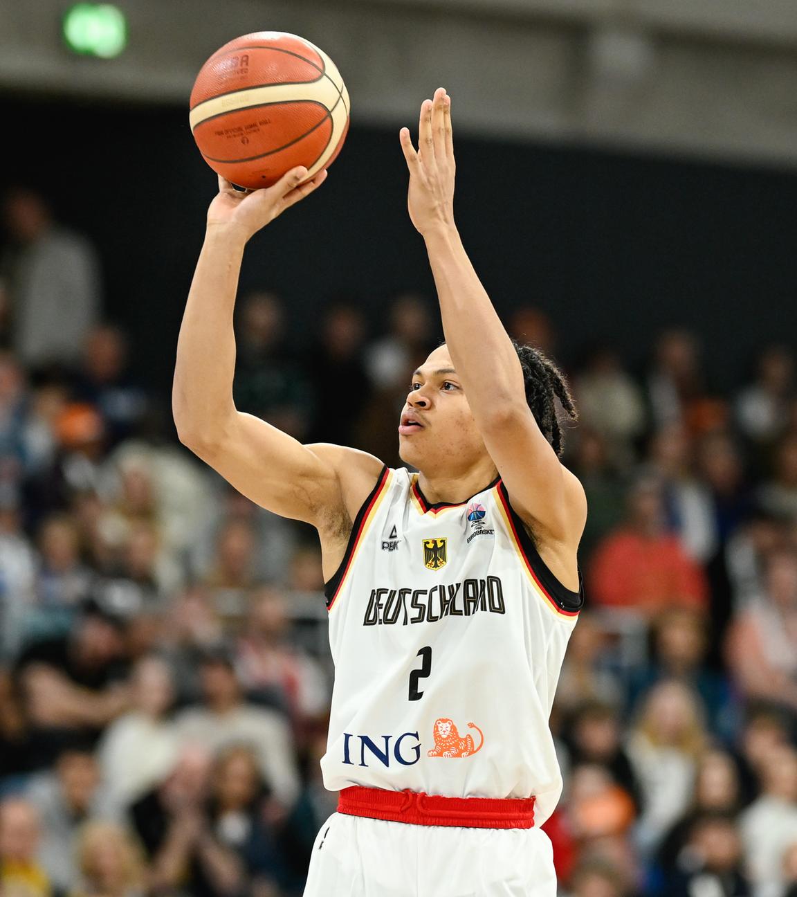 Der Kapitän der U19 Basketball-Mannschaft, Jack Kayil in Aktion.