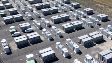 Der neue Batteriespeicher in Leuna in Sachsen-Anhalt.