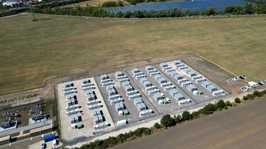 Der neue Batteriespeicher in Leuna in Sachsen-Anhalt.