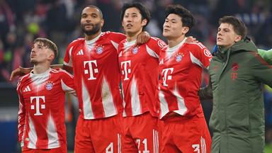 Lennart Karl, Jonathan Tah, Hiroki Ito, Minjae Kim, Jannis Bärtl (von links)