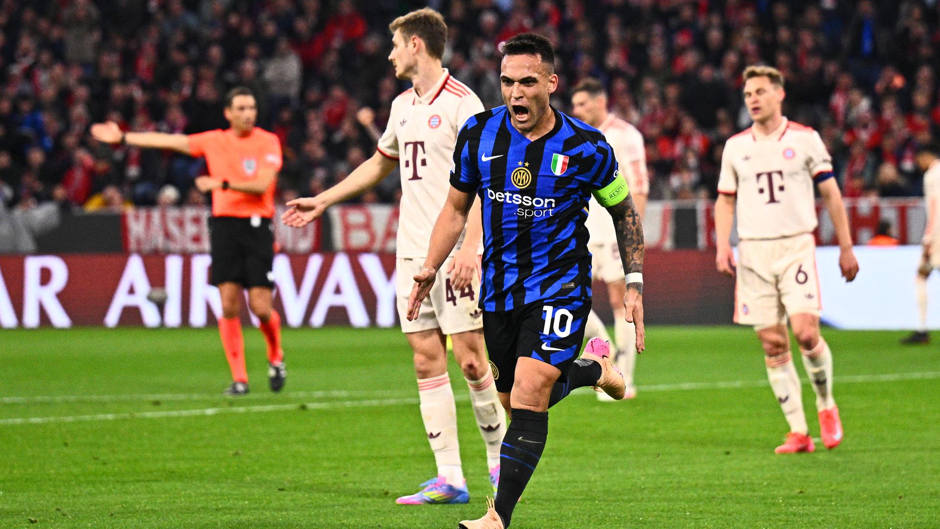 Inters Lautaro Martinez feiert seinen Treffer gegen den FC Bayern.