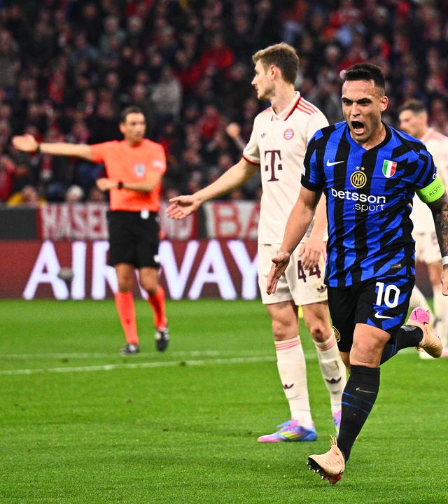 Inters Lautaro Martinez feiert seinen Treffer gegen den FC Bayern.