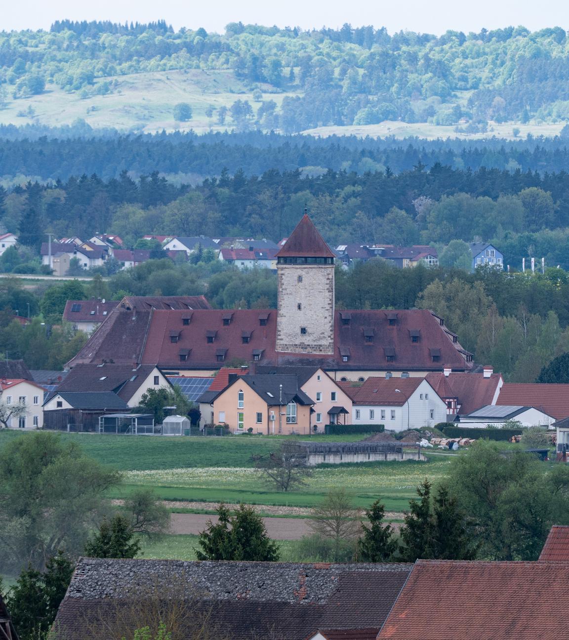 Bayern, Vilseck: Blick auf Vilseck in der Oberpfalz.