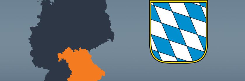Wahlkreise und Flagge von Bayern
