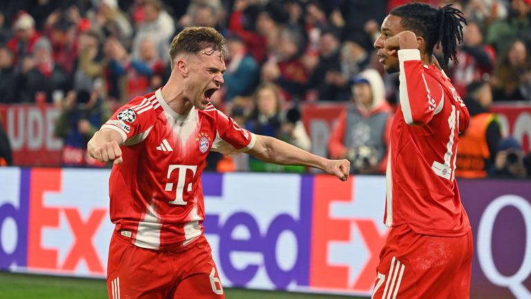 Joashua Kimmich jubelt mit Michael Olise