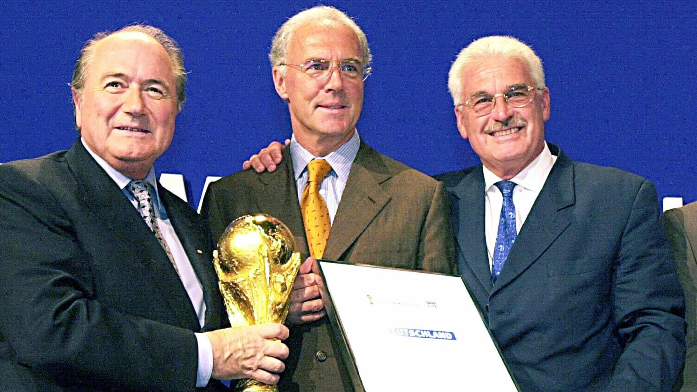 Joseph Blatter, Franz Beckenbauer und Fedor Radmann