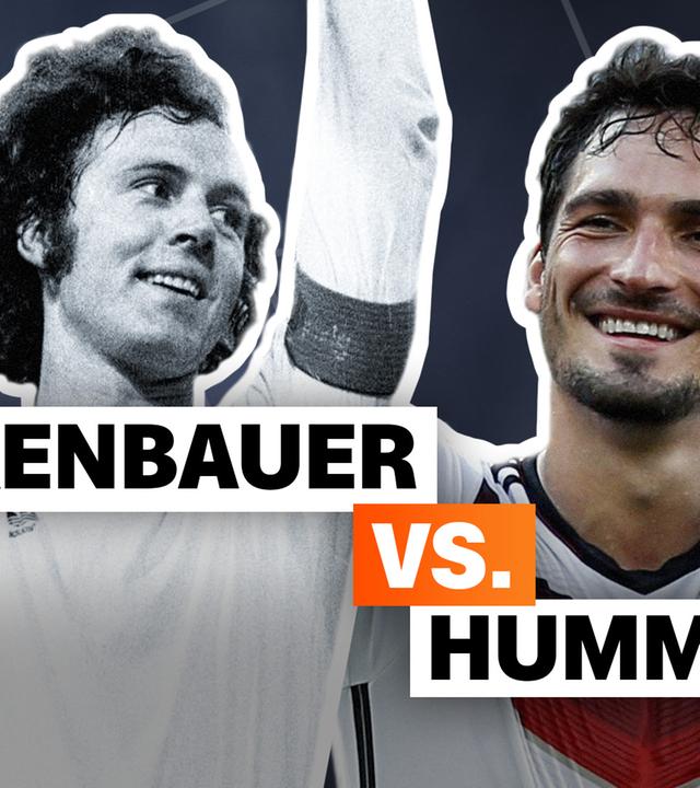 Mats Hummels und Franz Beckenbauer im Vergleich